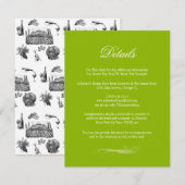 Cartons Réponse Toile & Calligraphie Détails du Mariage Boîtier (Devant / Derrière)