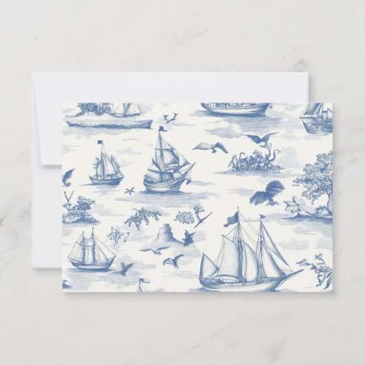 Cartons Réponse Toile Chic Mariage de mâchoire nautique (Dos)