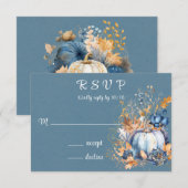 Cartons Réponse Tombe Pivoine de citrouille bleue et orange  (Devant / Derrière)