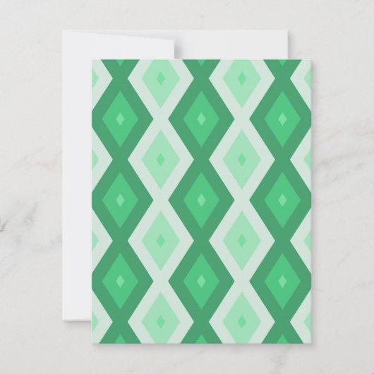 Cartons Réponse Tons de motif diamant vert (Devant)