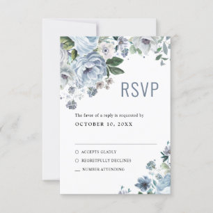 Cartons Réponse Tons gris bleu roux hiver Mariage rustique RS
