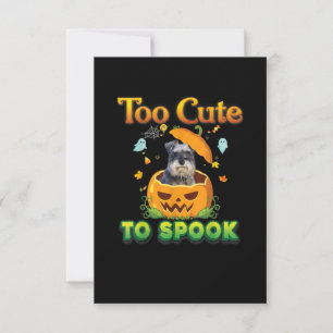Cartons Réponse Too Cute To Spook Schnauzer Dog Halloween