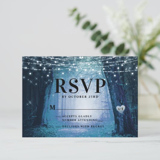 Cartons Réponse Toujours | Forêt enchantée des fées | Mariage bleu (Debout devant)