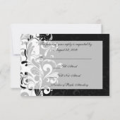 Cartons Réponse Tourbillon contemporain noir et blanc (Dos)