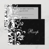 Cartons Réponse Tourbillon contemporain noir et blanc (Devant / Derrière)