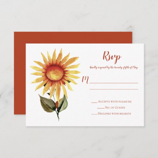 Cartons Réponse Tournesol Automne automne Floral