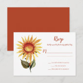Cartons Réponse Tournesol Automne Floral Fleurs (Devant / Derrière)