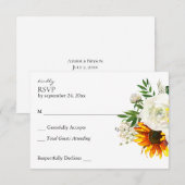 Cartons Réponse Tournesol et Rose blanche Artsy no Repas (Devant / Derrière)