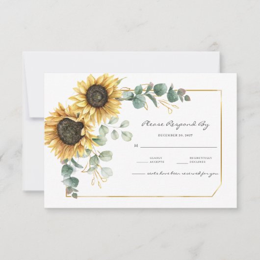 Cartons Réponse Tournesol Eucalyptus Floral Botanique (Devant)