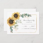 Cartons Réponse Tournesol Eucalyptus Floral Botanique (Devant / Derrière)