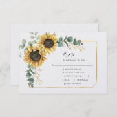 Cartons Réponse Tournesol floral Géométrique Eucalyptus Vert (Devant / Derrière)