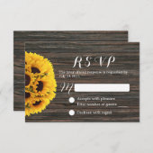 Cartons Réponse Tournesol rustique Arrière - plan de bois foncé Ma (Devant / Derrière)