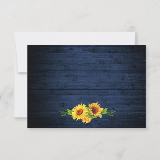 Cartons Réponse Tournesol Rustique Floral Bleu Lumières Dentelles (Dos)