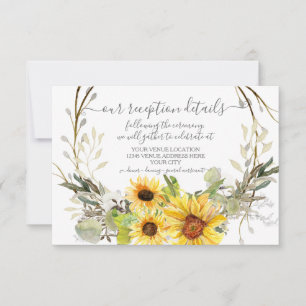 Cartons Réponse Tournesol Rustique Floral BOHO Aquarelle Réception