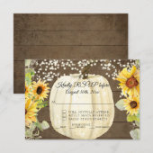 Cartons Réponse Tournesol Rustique Floral Citrouille Twinkle Light (Devant / Derrière)