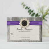 Cartons Réponse Tournesol rustique Grange dentelle en bois Puple R (Debout devant)