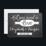 Cartons Réponse Tout ce dont vous avez besoin est Love Chalkboard<br><div class="desc">Tout Ce Dont Vous Avez Besoin Est Love Chalkboard Mariage Collection - Cartes RSVP.</div>