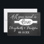 Cartons Réponse Tout ce dont vous avez besoin est Love Chalkboard<br><div class="desc">Tout Ce Dont Vous Avez Besoin Est Love Chalkboard Mariage Collection - Cartes RSVP.</div>