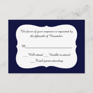 Cartons Réponse Toutes les occasions Elegant Marine et White Respo