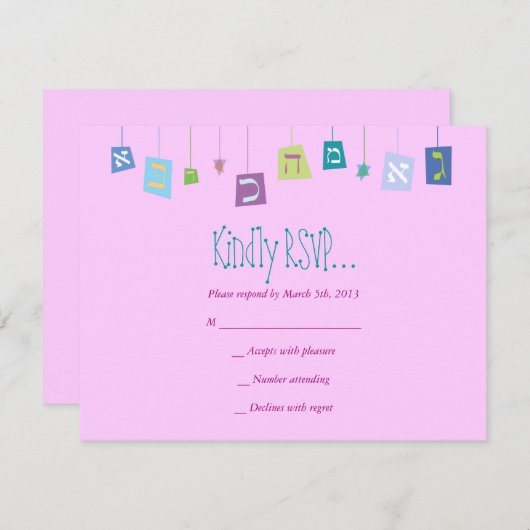 Cartons Réponse TRAITEMENT DES LETTRES HÉBREW Attribution d'un nom (Devant / Derrière)