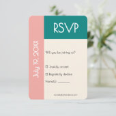 Cartons Réponse Transformative Teal Modern  Contemporary Wedding (Debout devant)