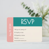 Cartons Réponse Transformative Teal Modern  Contemporary Wedding (Debout devant)
