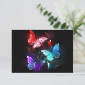 Cartons Réponse Trois papillons brillants sur l'arrière - plan de (Debout devant)