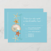 Cartons Réponse Tropical Beach Shells Starfish Nautilus Été (Devant / Derrière)