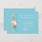 Cartons Réponse Tropical Beach Shells Starfish Nautilus Été (Devant / Derrière)