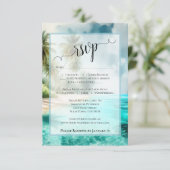 Cartons Réponse Tropical Beach Watercolor Coastal Waters Wedding (Debout devant)