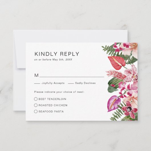 Cartons Réponse Tropical coloré (Devant)