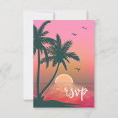 Cartons Réponse Tropical Isle Sunrise Mariage Pink ID581 (Devant)