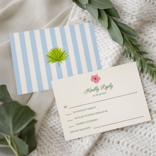 Cartons Réponse Tropical Retro Coastal Wedding Invitation,