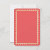 Cartons Réponse Tropical Scallop Border Pink QR Wedding (Dos)