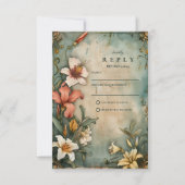 Cartons Réponse Tropical Vintage Garden Wedding (Devant)