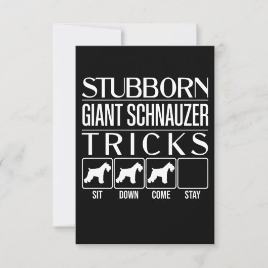 Cartons Réponse Trucs de Schnauzer Géant Stubborn, Schna Géant Fun (Devant)