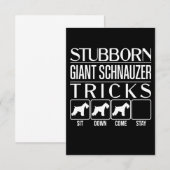 Cartons Réponse Trucs de Schnauzer Géant Stubborn, Schna Géant Fun (Devant / Derrière)