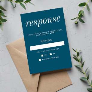 Cartons Réponse True Simplicité 2 Neptune Blue Minimalist Mariage