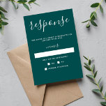 Cartons Réponse True Simplicité Peacock Turquoise minimaliste Mari<br><div class="desc">Cette carte de réponse se coordonne parfaitement avec la collection True Simplicity mix and match. Veuillez me contacter si vous souhaitez customiser le libellé de cette réponse/carte rsvp.</div>