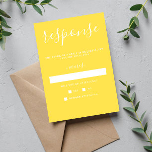 Cartons Réponse True Simplicity 1 Sunflower Jaune Minimal Mariage