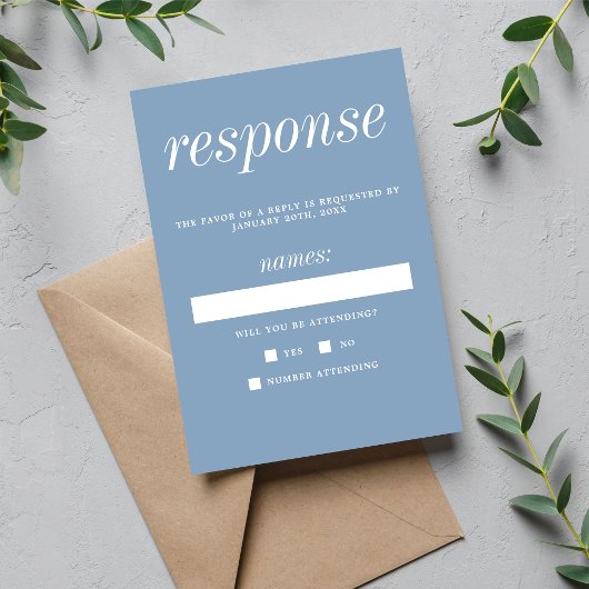 Cartons Réponse True Simplicity 2 Glacier Blue Minimalist Wedding