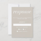 Cartons Réponse True Simplicity 2 Oyster Minimum Wedding (Devant)