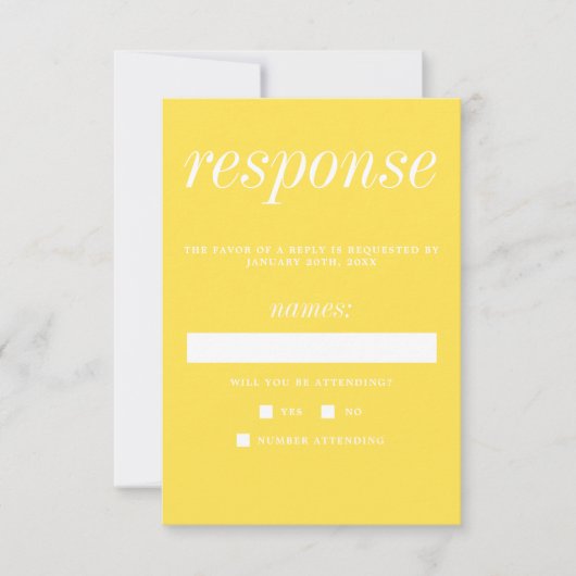 Cartons Réponse True Simplicity 2 Sunflower Minimum Wedding (Devant)