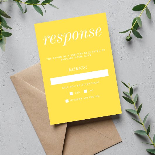 Cartons Réponse True Simplicity 2 Sunflower Minimum Wedding