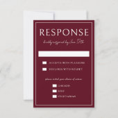 Cartons Réponse True Simplicity 4 | Dark Burgundy | Wedding (Devant)