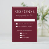 Cartons Réponse True Simplicity 4 | Dark Burgundy | Wedding (Debout devant)
