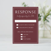 Cartons Réponse True Simplicity 4 | Deep Burgundy | Wedding (Debout devant)