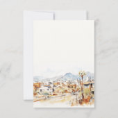 Cartons Réponse Tucson Arizona Watercolor Landscape Wedding (Dos)