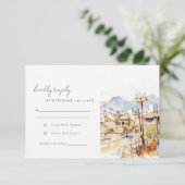 Cartons Réponse Tucson Arizona Watercolor Landscape Wedding (Debout devant)