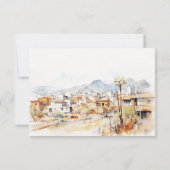 Cartons Réponse Tucson Arizona Watercolor Landscape Wedding (Dos)